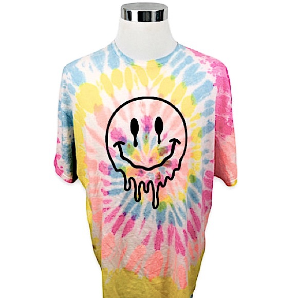 trippy hippie melting smiley tee - Picture 4 of 4